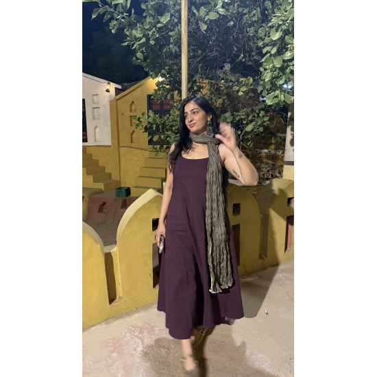 Dark Purple A-Line Kurti