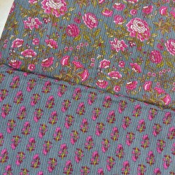 Anaya Grey Pink Kantha Suit set