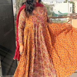 Anaya Orange Red Suit Set