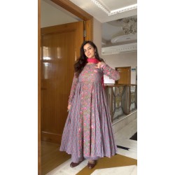 Anaya Grey Pink Kantha Suit set