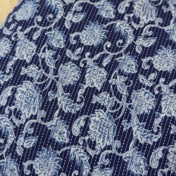 Blue Floral Straight Long Kurti