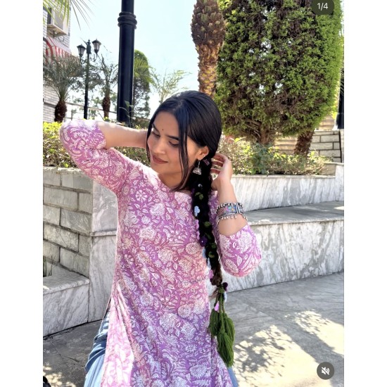 Lavender Straight Long Kurti