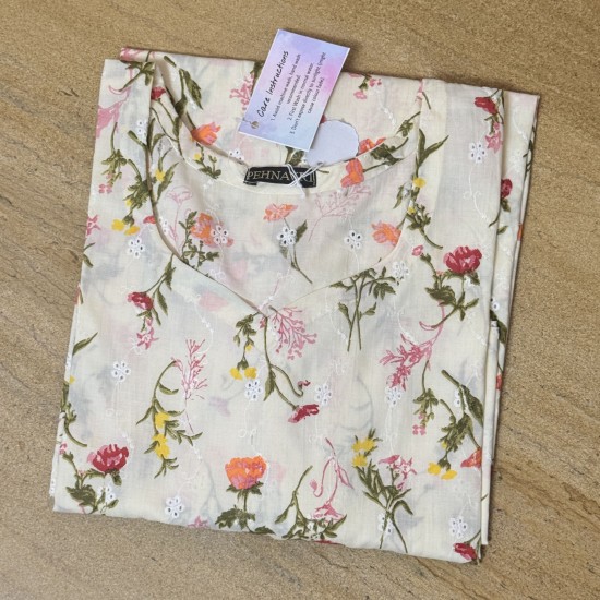 Hakoba Floral Straight Long Kurti