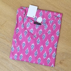 Pink Ikkat Printed Straight Long Kurti