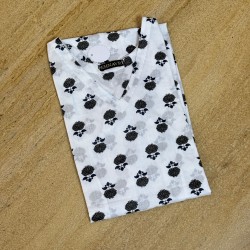 Black & White Straight Long Kurti