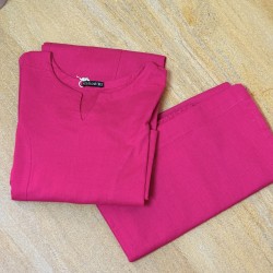 Bright Pink Kurta and Bottom Set