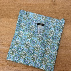 Baby Blue Straight Long Kurti