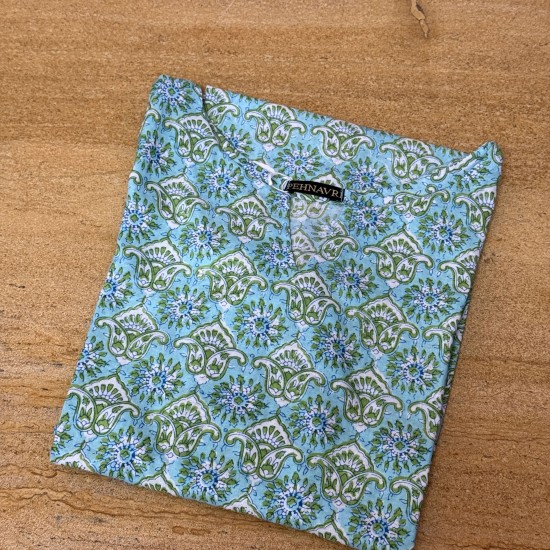 Baby Blue Straight Long Kurti