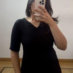 Black Plain Straight Long Kurti