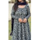 Anarkali Navy Blue Floral Kurti