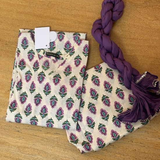 Purple Motif full Suit Set