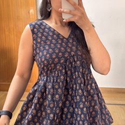 Navy Blue Tulip Top