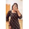 Black Printed Straight Long Kurti