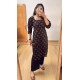Black Printed Straight Long Kurti