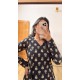 Black Flower Straight Long Kurti