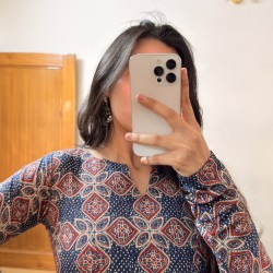 Navy Blue Straight Long Kurti