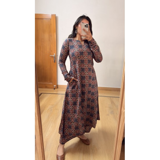 Navy Blue A-Line Kurti
