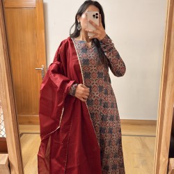 Navy Blue A-Line Kurti