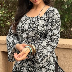 Avasya Black & White Short Kurti