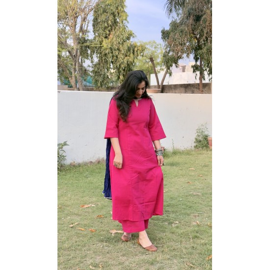 Bright Pink A-Line Kurti