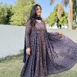 Anaya Navy Blue Suit Set