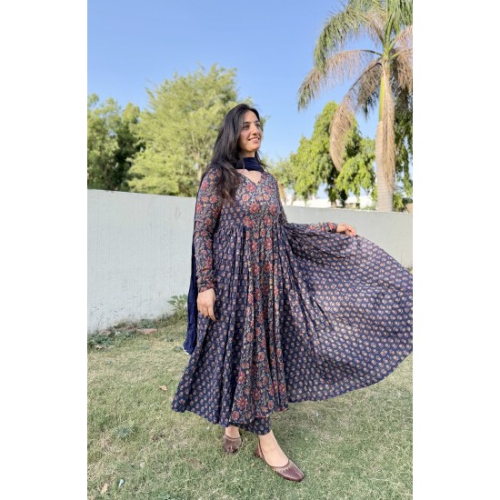 Anaya Navy Blue Suit Set