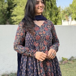 Anaya Navy Blue Suit Set