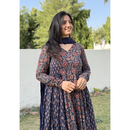 Anaya Navy Blue Suit Set