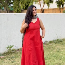 Red A-Line Kurti