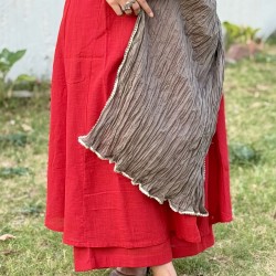 Red A-Line Kurti