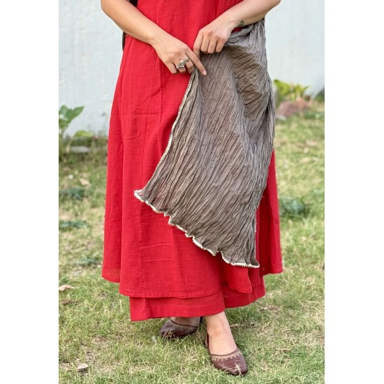 Red A-Line Kurti