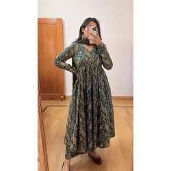 Green Kalamkari Manmohini Kurti