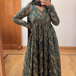 Green Kalamkari Manmohini Kurti