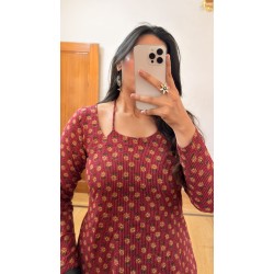 Avasya Pink Motif Short Kurti