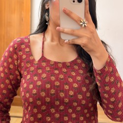 Avasya Pink Motif Short Kurti