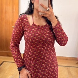 Avasya Pink Motif Short Kurti