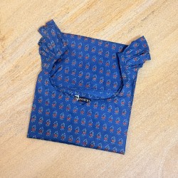 Blue Small Motif Straight Long Kurti