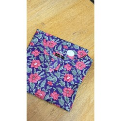 Purple Floral Kantha Straight Long Kurti