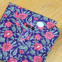 Purple Floral Kantha Straight Long Kurti