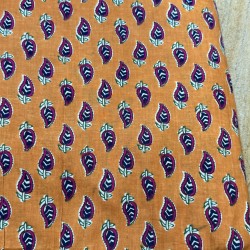 Orange Leaf Straight Long Kurti