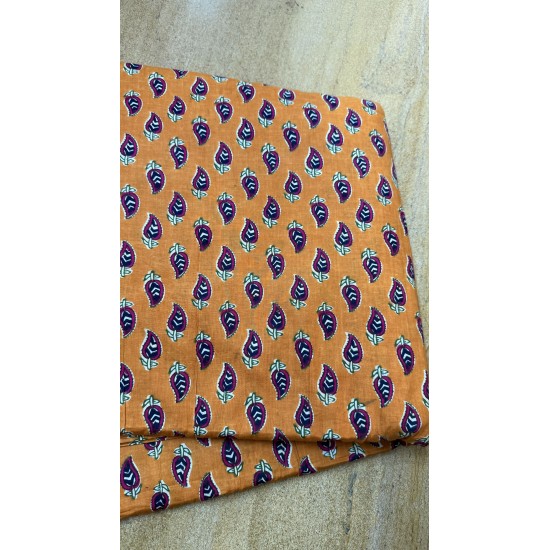 Orange Leaf Straight Long Kurti