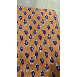 Orange Leaf Straight Long Kurti