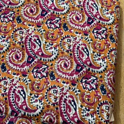 Orange Ajrak Straight Long Kurti