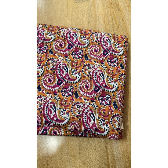 Orange Ajrak Straight Long Kurti