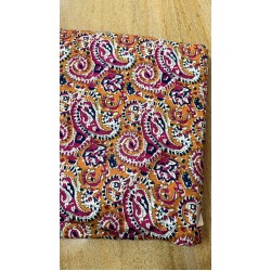 Orange Ajrak Straight Long Kurti