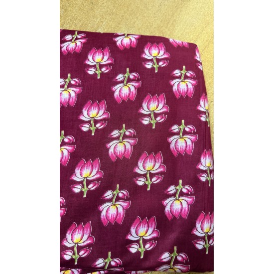 Maroon Lotus Straight Long Kurti