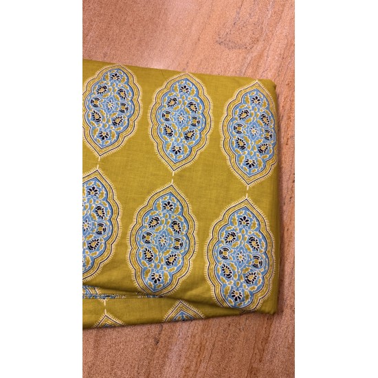 Green Yellow Straight Long Kurti