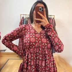 Red Floral Manmohini Kurti