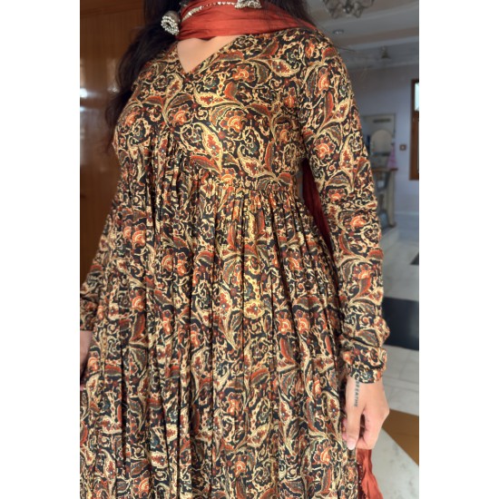 Black Kalamkari Manmohini Kurti