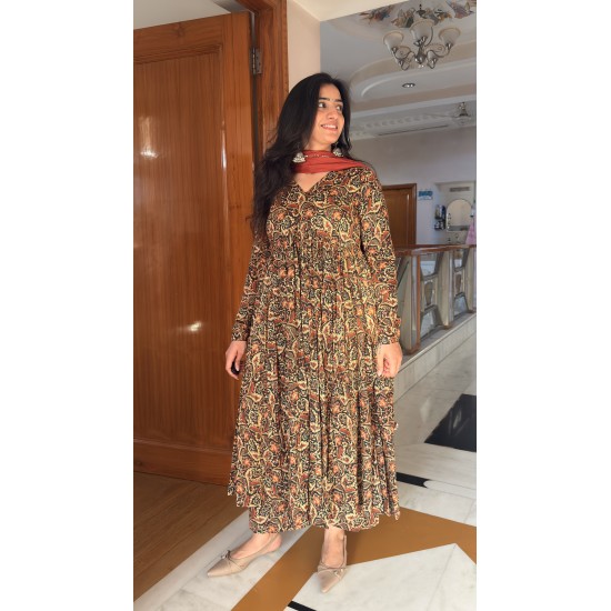 Black Kalamkari Manmohini Kurti